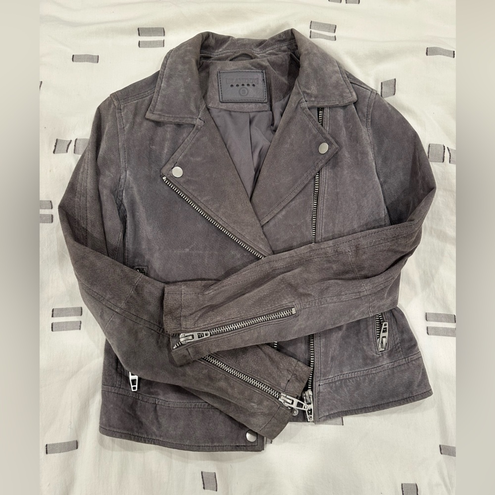 Grey suede jacket - Picture 3 of 4